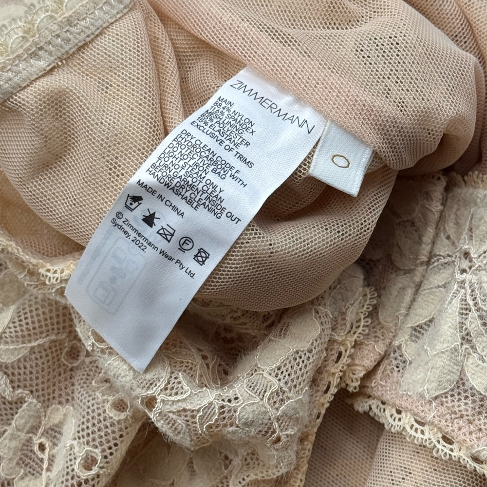 Zimmermann Beige Lace Long-Sleeve Bodysuit - Picture 15 of 16
